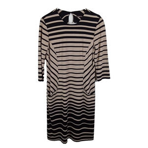 J McLaughlin Catalina Cloth Catalyst Shift Dress Medium Pockets Striped Church